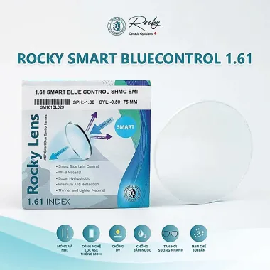 Tròng Kính Rocky Smart 1.61 ASP Bluecontrol Bảo Vệ Mắt Hiệu Quả