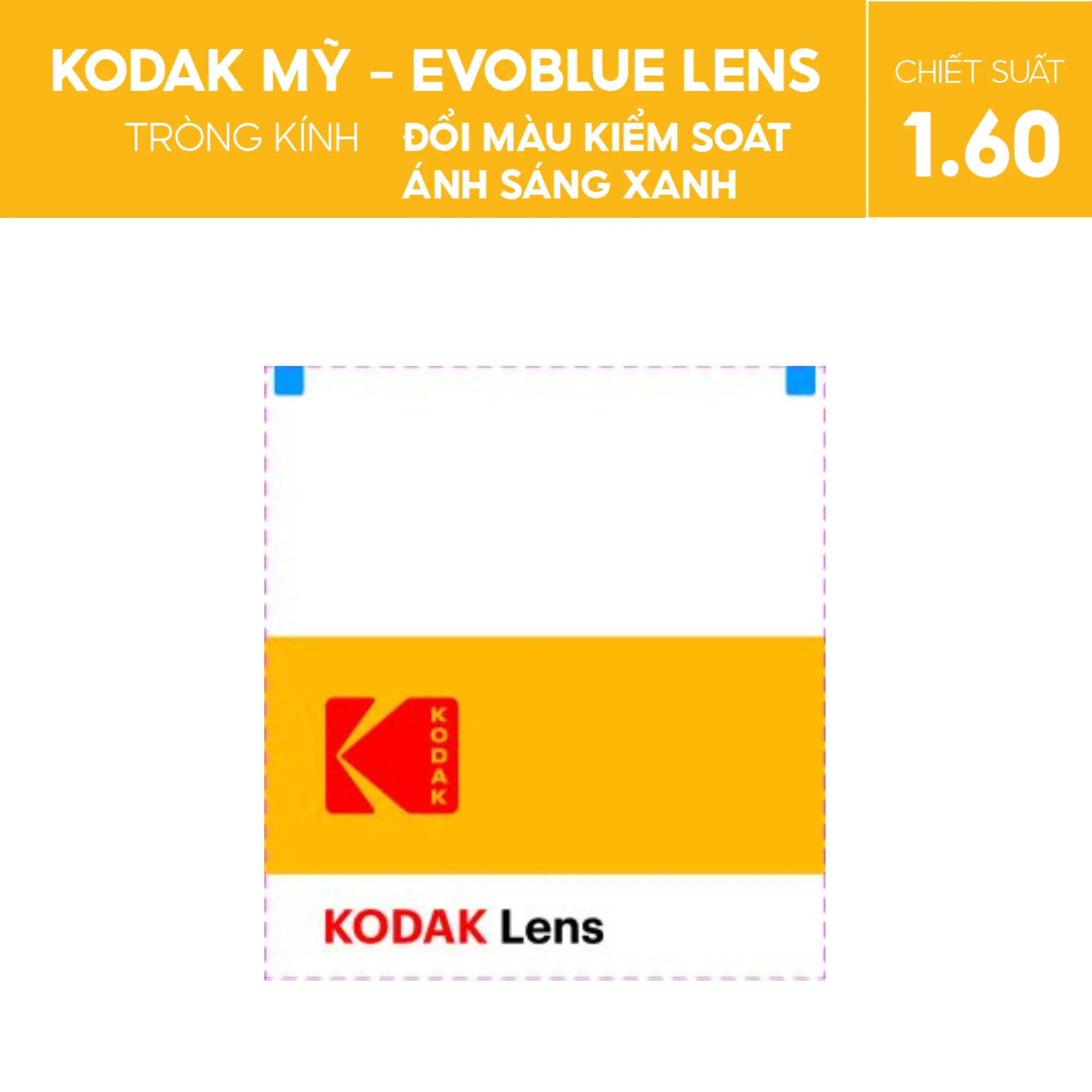 Tròng kính Kodak EvoBlue Lens đổi màu kiểm soát ánh sáng xanh