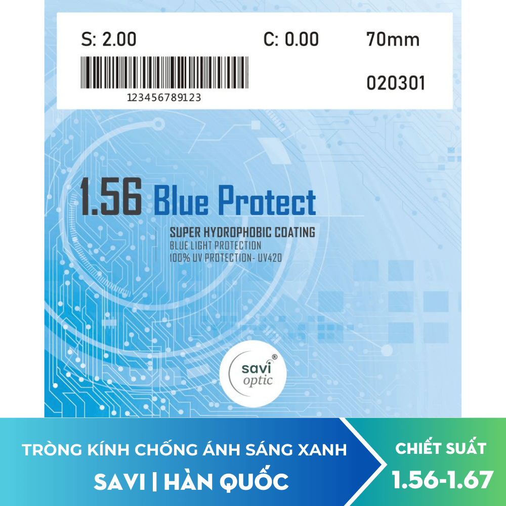 Tròng kính chống ánh sáng xanh SAVI BLUE - 1.67