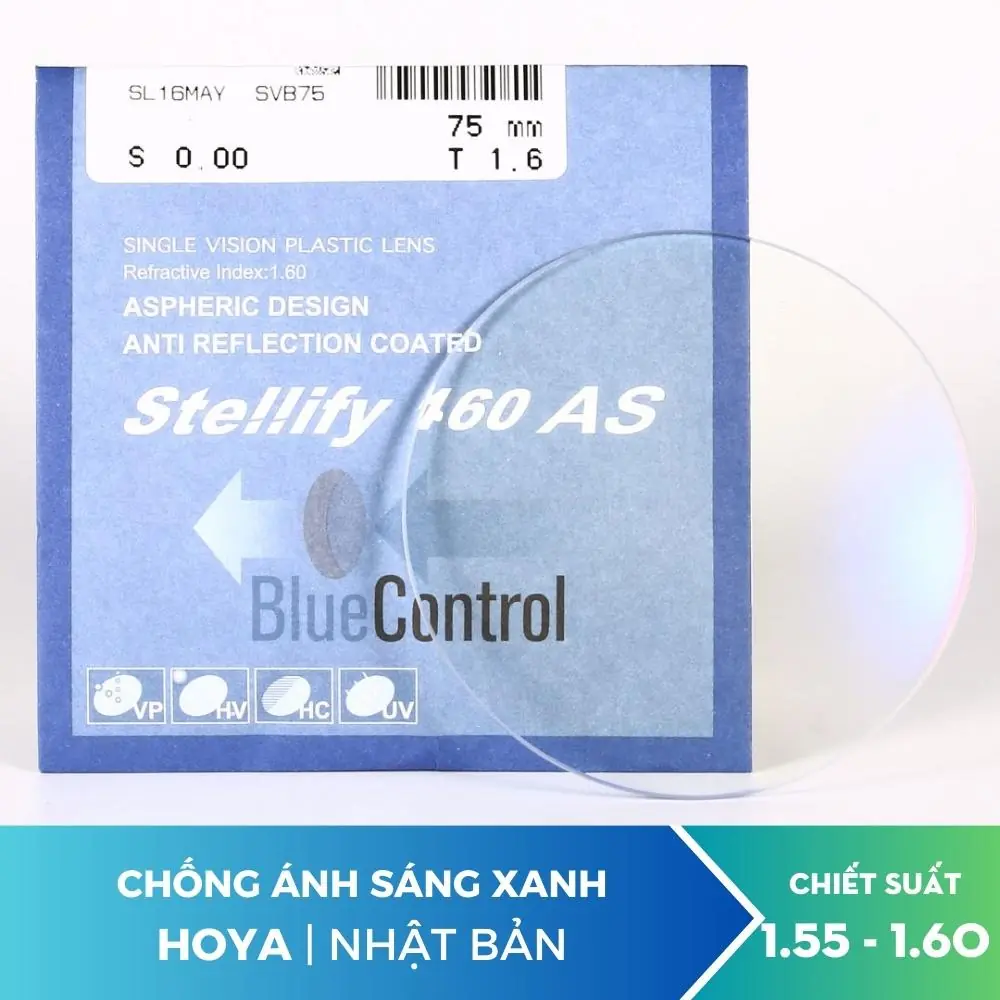 Tròng kính HOYA Stellify Blue Control - 1.55